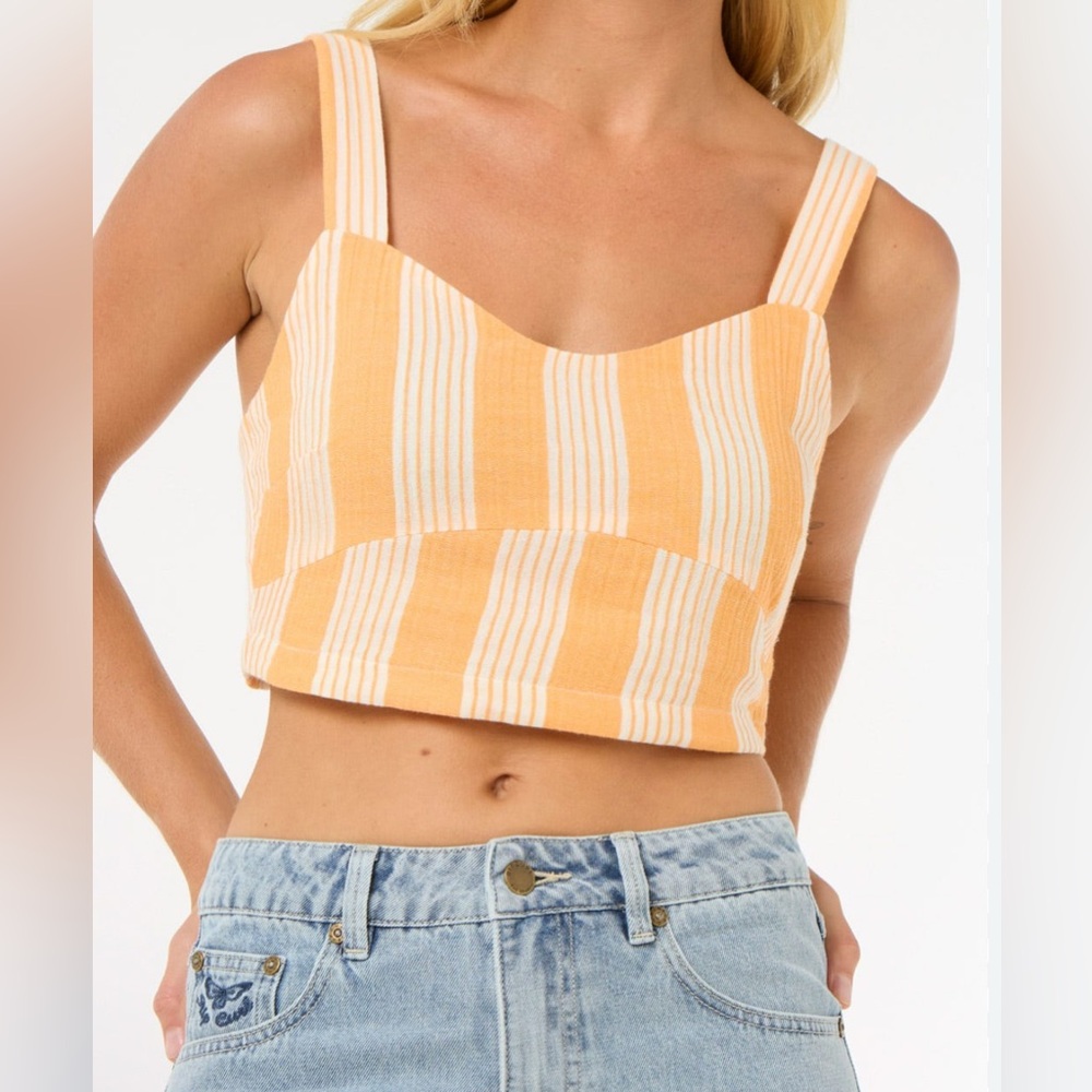 RIPCURL Premium Surf Stripe Crop Tank Top in XL